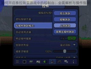 如何开启泰拉瑞亚游戏中的控制台：全面解析与操作指南