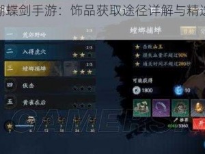 流星蝴蝶剑手游：饰品获取途径详解与精选攻略指南