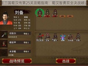 同人圣三国蜀汉传第25关攻略指南：蜀汉智勇双全决战岐山之巅