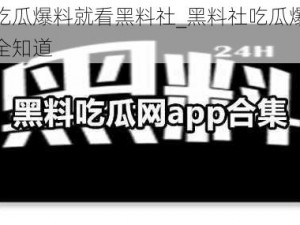 黑料社吃瓜爆料就看黑料社_黑料社吃瓜爆料，一手猛料全知道