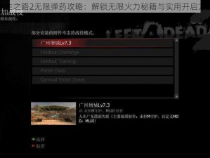 求生之路2无限弹药攻略：解锁无限火力秘籍与实用开启方法