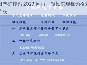 国产矿转码 2023 网页，轻松实现视频格式转换