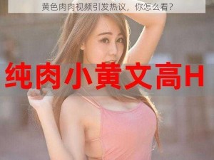 黄色肉肉视频引发热议，你怎么看？