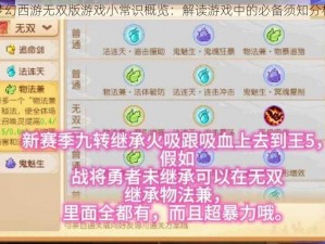 梦幻西游无双版游戏小常识概览：解读游戏中的必备须知分析