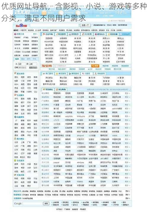 优质网址导航，含影视、小说、游戏等多种分类，满足不同用户需求