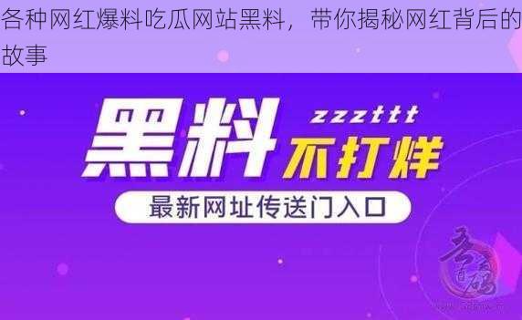 各种网红爆料吃瓜网站黑料，带你揭秘网红背后的故事