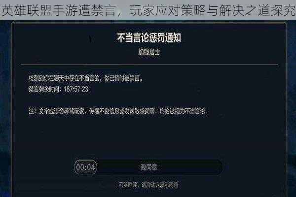 英雄联盟手游遭禁言，玩家应对策略与解决之道探究