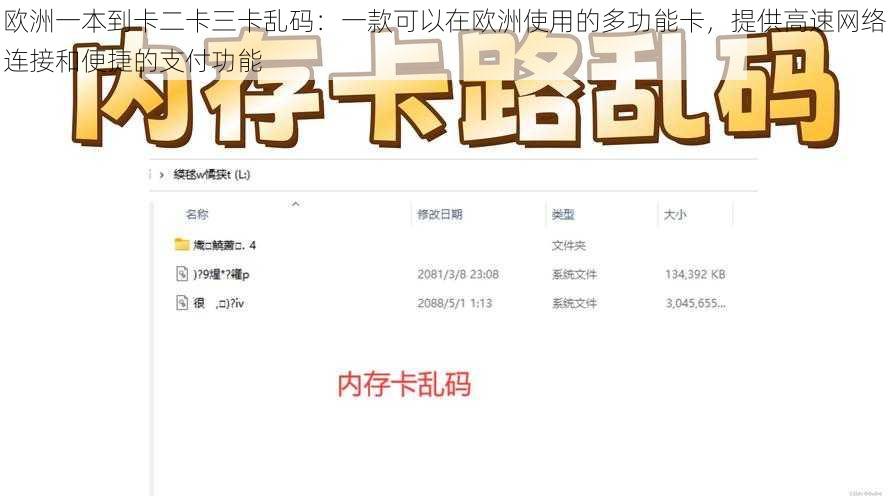 欧洲一本到卡二卡三卡乱码：一款可以在欧洲使用的多功能卡，提供高速网络连接和便捷的支付功能