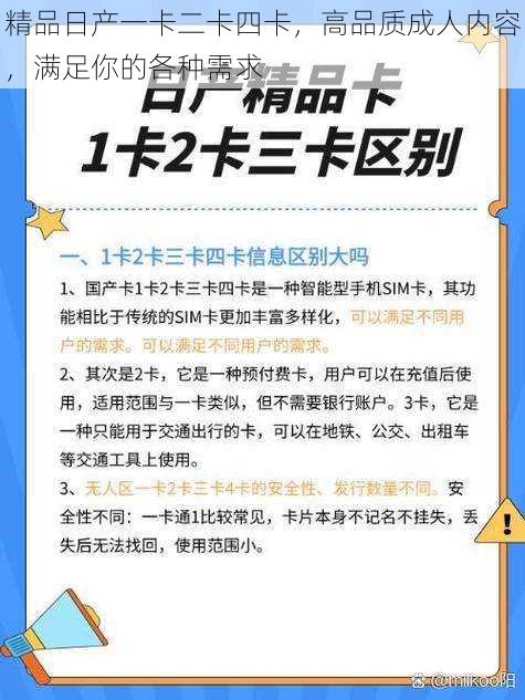 精品日产一卡二卡四卡，高品质成人内容，满足你的各种需求