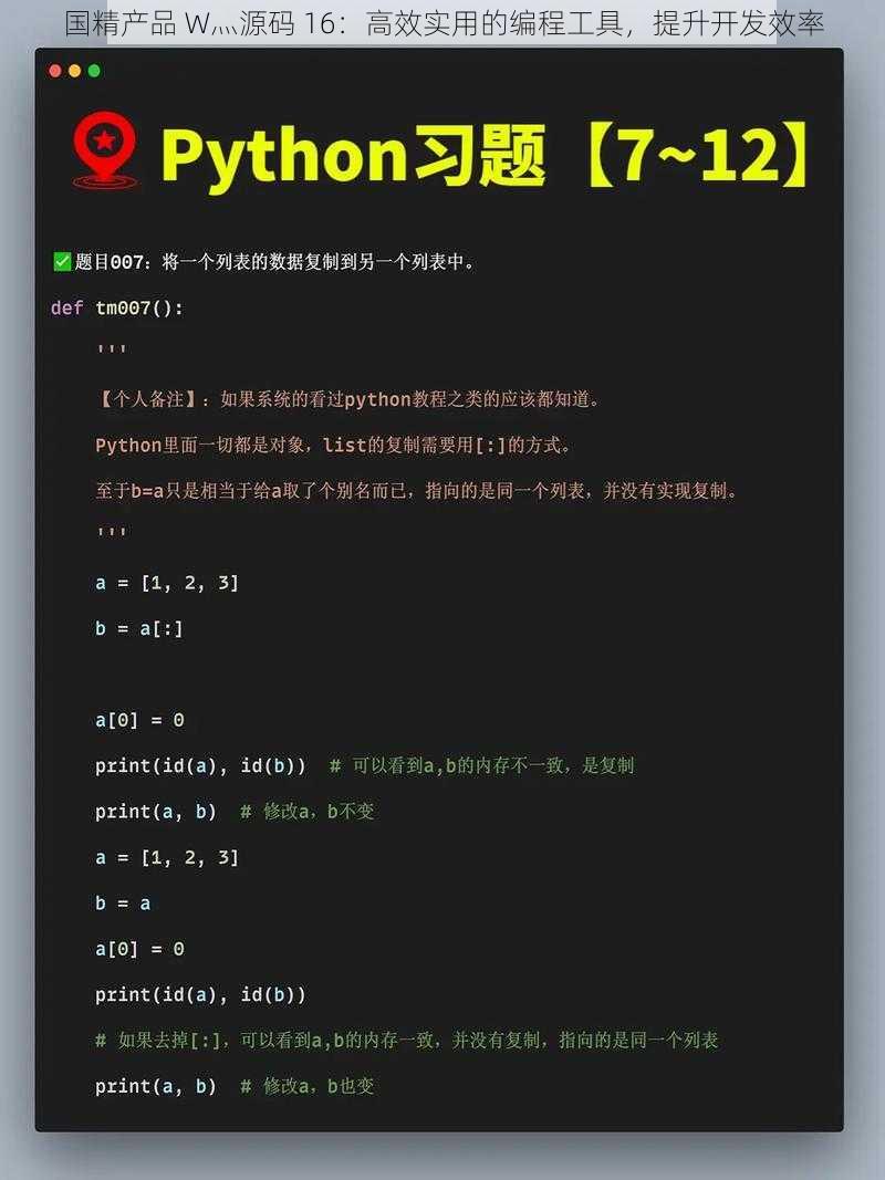 国精产品 W灬源码 16：高效实用的编程工具，提升开发效率