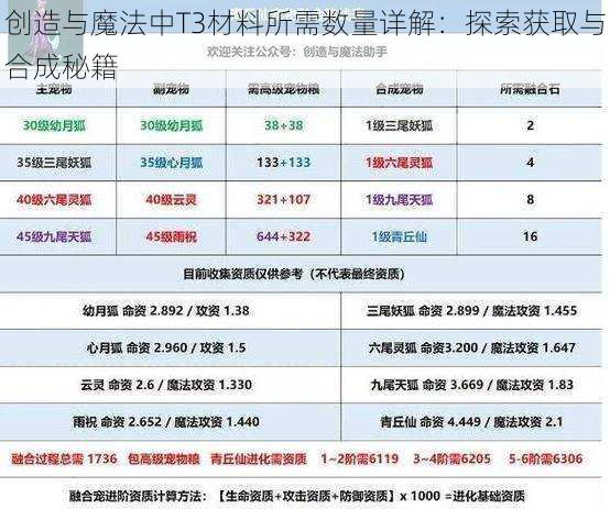 创造与魔法中T3材料所需数量详解：探索获取与合成秘籍