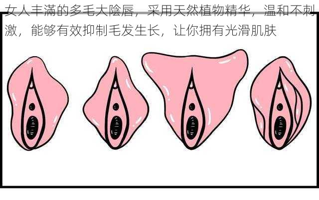 女人丰滿的多毛大陰唇，采用天然植物精华，温和不刺激，能够有效抑制毛发生长，让你拥有光滑肌肤