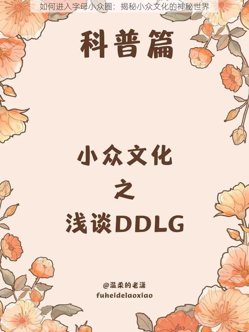 如何进入字母小众圈：揭秘小众文化的神秘世界