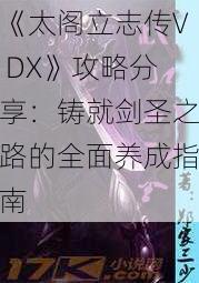 《太阁立志传V DX》攻略分享：铸就剑圣之路的全面养成指南