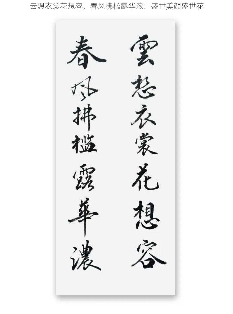 云想衣裳花想容，春风拂槛露华浓：盛世美颜盛世花