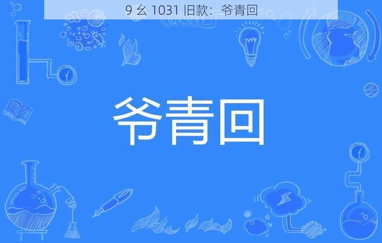 9 幺 1031 旧款：爷青回