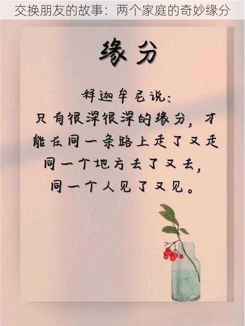 交换朋友的故事：两个家庭的奇妙缘分