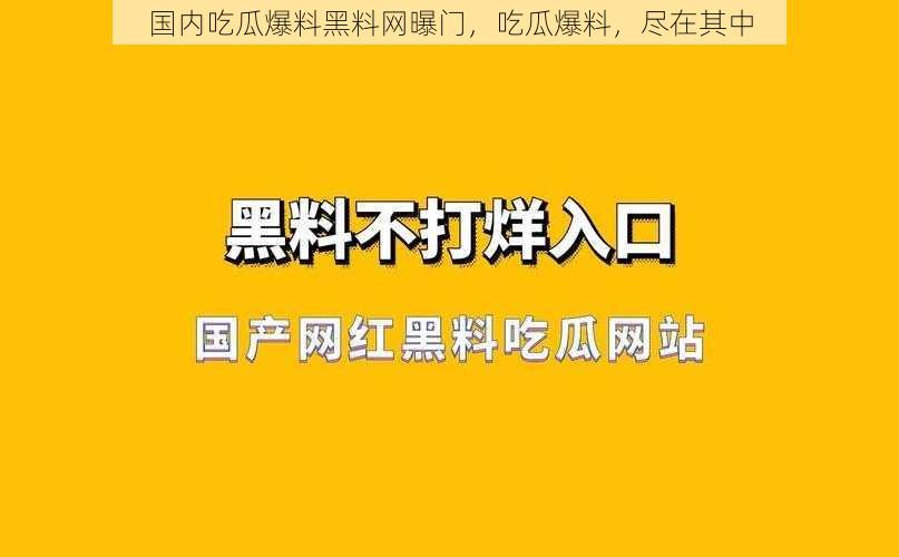 国内吃瓜爆料黑料网曝门，吃瓜爆料，尽在其中