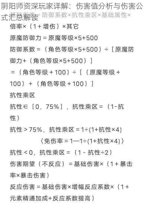 阴阳师资深玩家详解：伤害值分析与伤害公式汇总解读