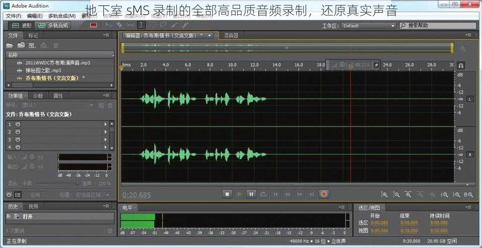 地下室 sMS 录制的全部高品质音频录制，还原真实声音
