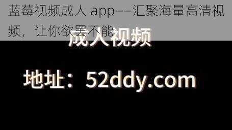 蓝莓视频成人 app——汇聚海量高清视频，让你欲罢不能