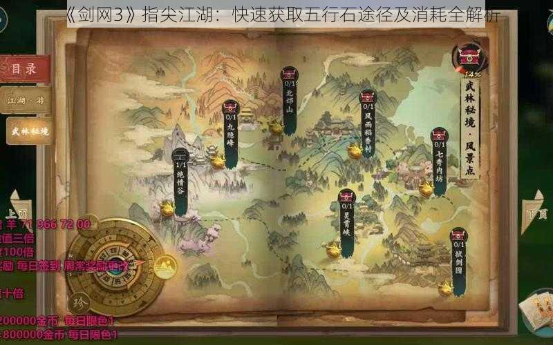 《剑网3》指尖江湖：快速获取五行石途径及消耗全解析