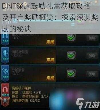 DNF深渊鼓励礼盒获取攻略及开启奖励概览：探索深渊奖励的秘诀