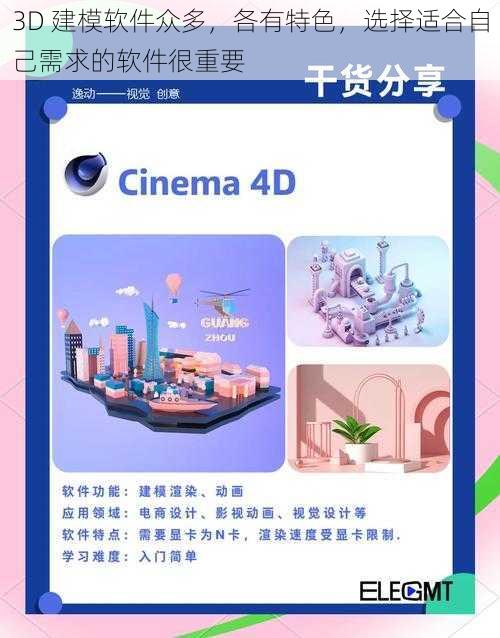 3D 建模软件众多，各有特色，选择适合自己需求的软件很重要