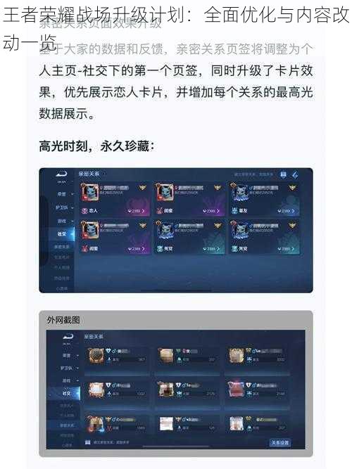 王者荣耀战场升级计划：全面优化与内容改动一览