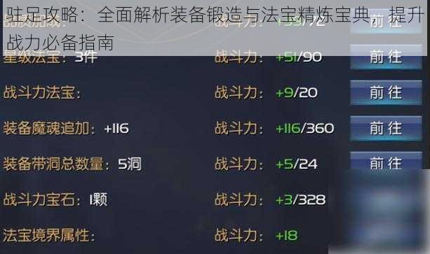 驻足攻略：全面解析装备锻造与法宝精炼宝典，提升战力必备指南