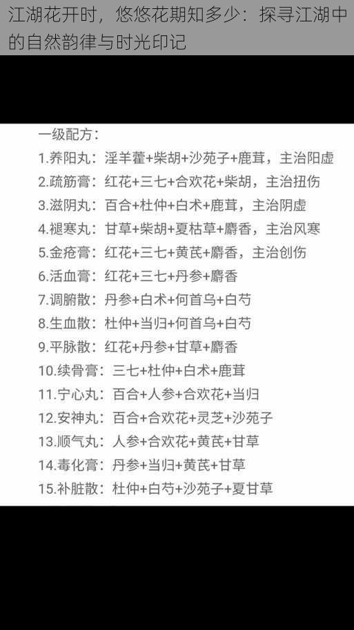 江湖花开时，悠悠花期知多少：探寻江湖中的自然韵律与时光印记