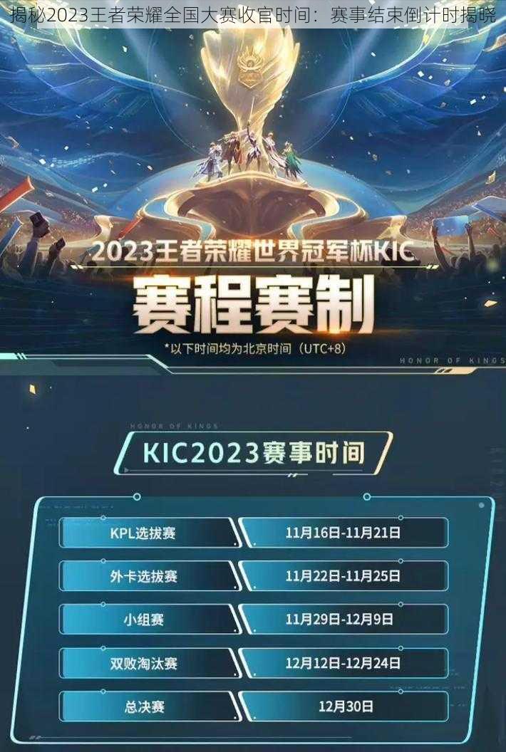 揭秘2023王者荣耀全国大赛收官时间：赛事结束倒计时揭晓