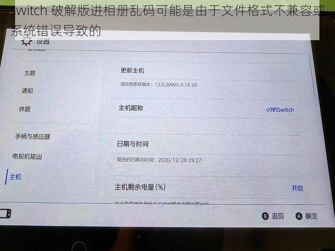 switch 破解版进相册乱码可能是由于文件格式不兼容或系统错误导致的