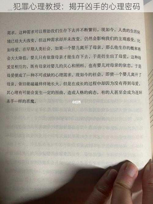 犯罪心理教授：揭开凶手的心理密码