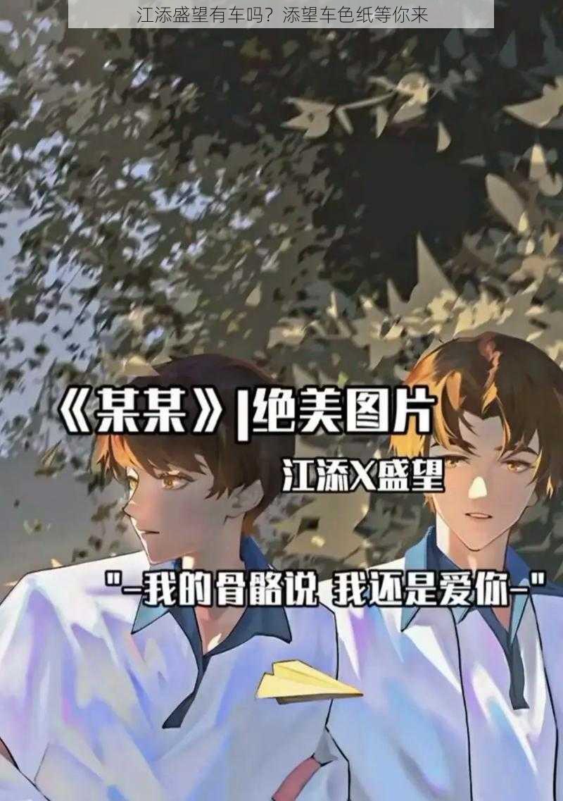 江添盛望有车吗？添望车色纸等你来