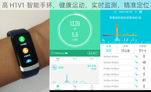 高 H1V1 智能手环，健康运动，实时监测，精准定位