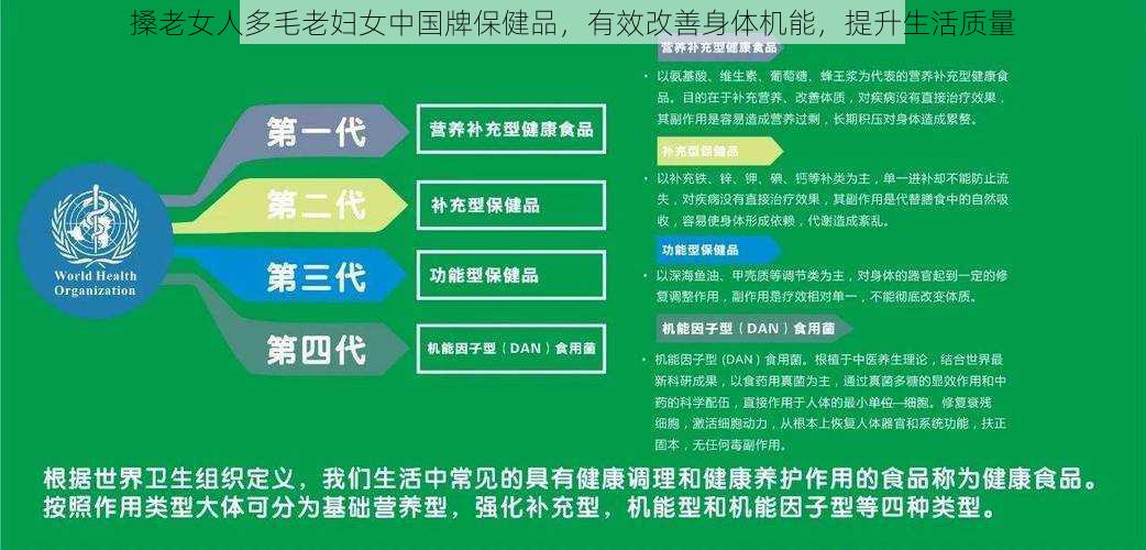 搡老女人多毛老妇女中国牌保健品，有效改善身体机能，提升生活质量