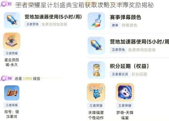 王者荣耀星计划盛典宝箱获取攻略及丰厚奖励揭秘