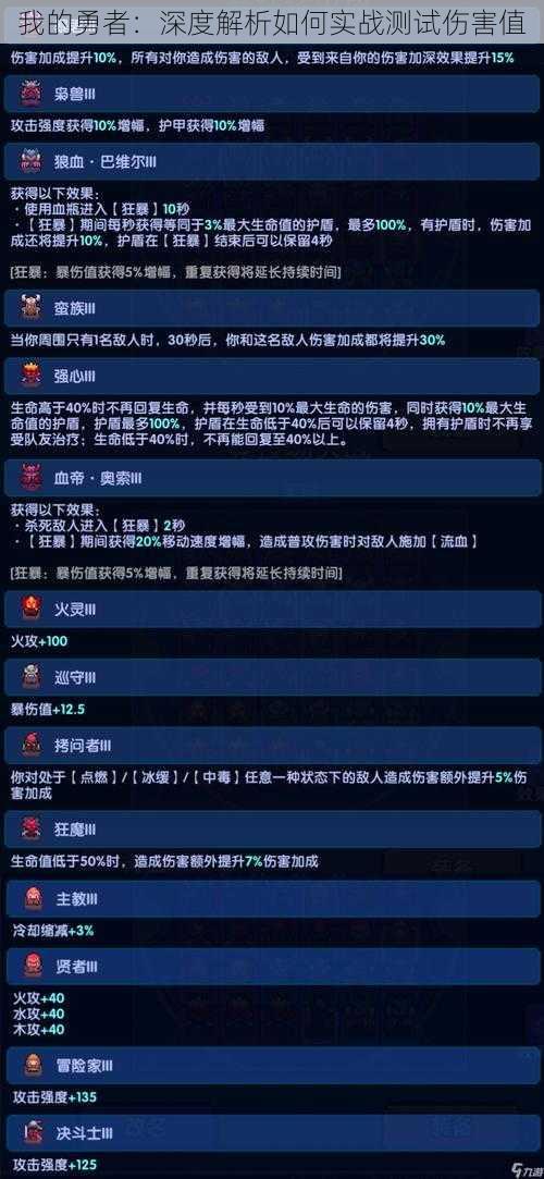 我的勇者：深度解析如何实战测试伤害值