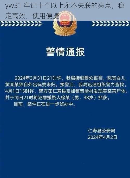 yw31 牢记十个以上永不失联的亮点，稳定高效，使用便捷