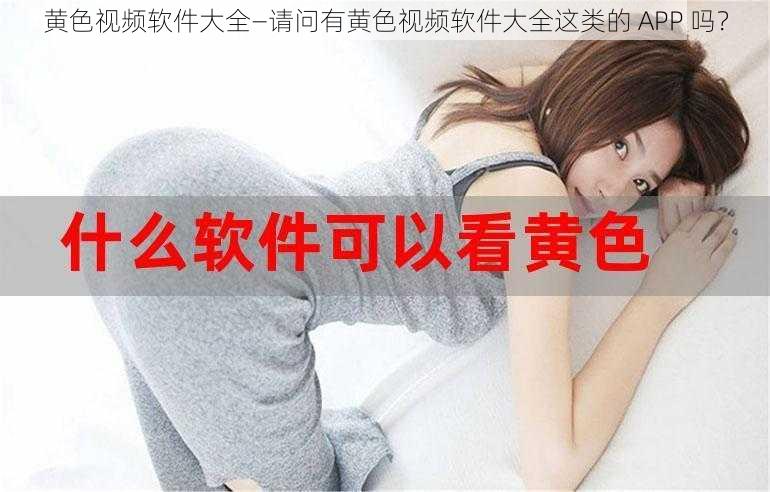 黄色视频软件大全—请问有黄色视频软件大全这类的 APP 吗？