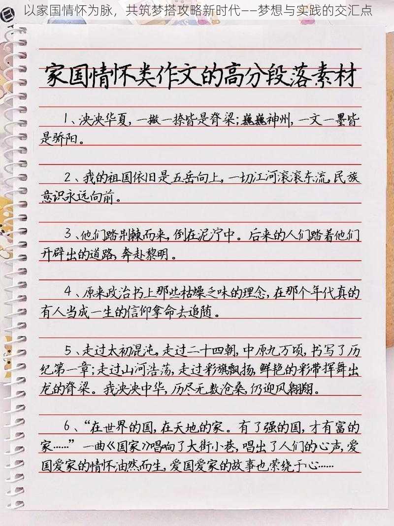 以家国情怀为脉，共筑梦搭攻略新时代——梦想与实践的交汇点