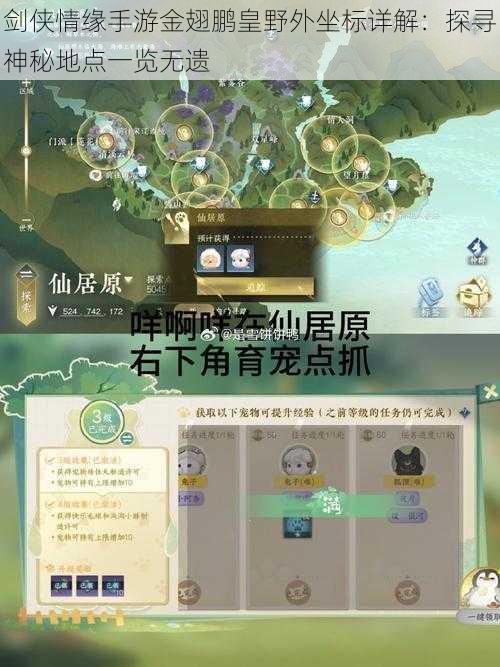 剑侠情缘手游金翅鹏皇野外坐标详解：探寻神秘地点一览无遗