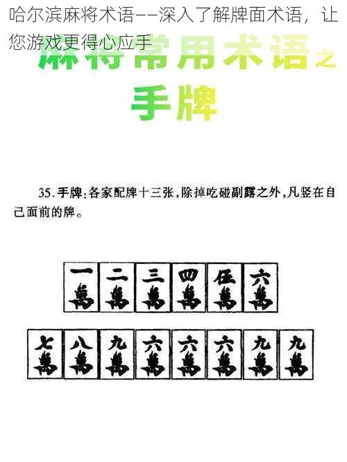 哈尔滨麻将术语——深入了解牌面术语，让您游戏更得心应手