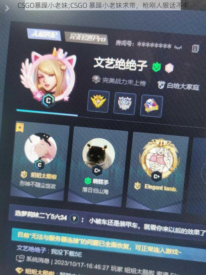 CSGO暴躁小老妹;CSGO 暴躁小老妹求带，枪刚人狠话不多