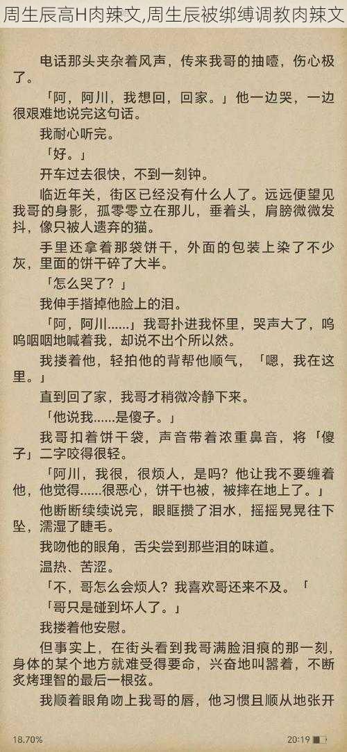 周生辰高H肉辣文,周生辰被绑缚调教肉辣文