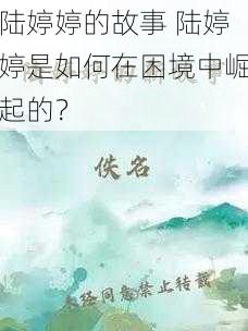 陆婷婷的故事 陆婷婷是如何在困境中崛起的？