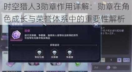 时空猎人3勋章作用详解：勋章在角色成长与荣誉体系中的重要性解析