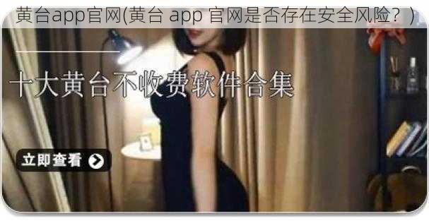 黄台app官网(黄台 app 官网是否存在安全风险？)