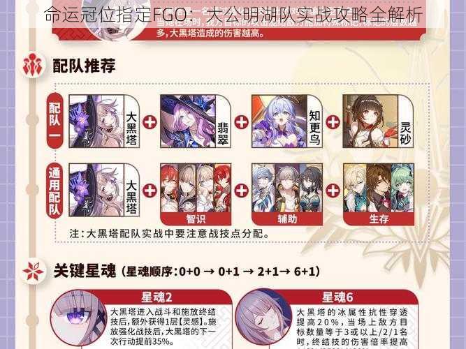 命运冠位指定FGO：大公明湖队实战攻略全解析